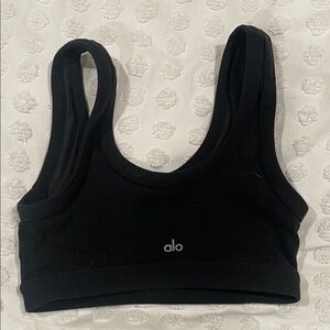 ALO Yoga Black Sports Bra Ribbed